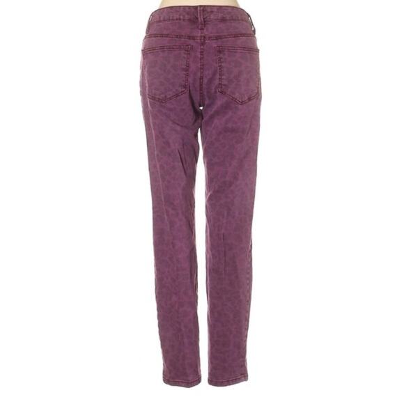 Nine West Vintage America Low Rise Purple Leopard Animal Print Jeans - Picture 2 of 8